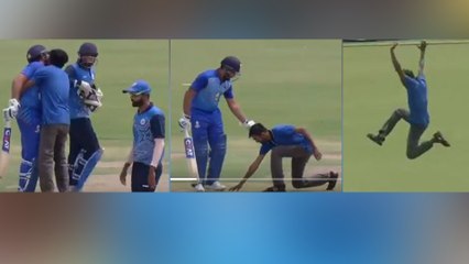 Download Video: India vs West Indies 2018, 2nd Test: Rohit Sharma Kissed By Fan During Vijay Hazare Match | Oneindia