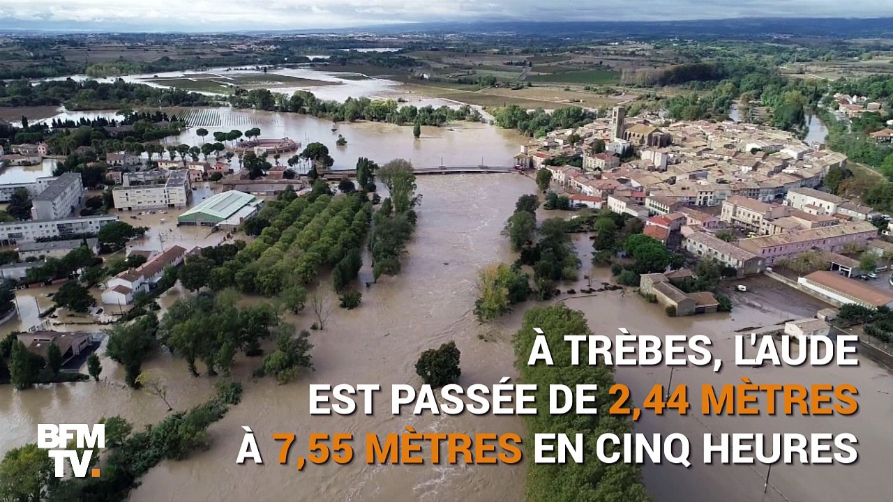 Ces images du drone BFMTV montrent l'étendue des inondations dans l'Aude