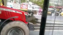Ankara'yı Karıştıran 'Traktör' Trafikte Seyir Halindeyken Böyle Görüntülendi
