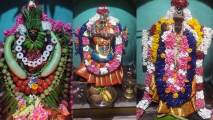 நவராத்திரி கொண்டாட்டம்..காய்கறி, பூ, நகை அலங்காரத்தில் ஜொலிக்கும் துர்க்கை அம்மன்- வீடியோ