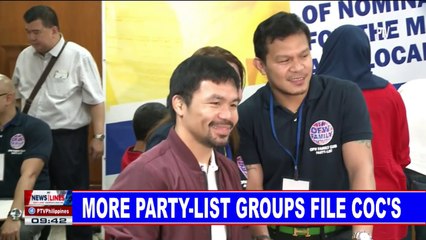 More partylist groups file COC's
