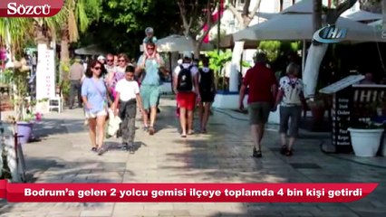 Download Video: 2 gemi ardı ardına yanaştı, 4 bin kişi ilçeye akın etti