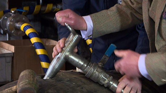 Prince Charles tours Scottish whisky distillery