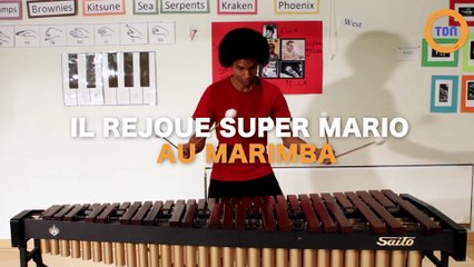 Il rejoue la musique de "Super Mario" au marimba !