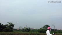 Vietnam Military Planes Landing Near Motorcyle Riders