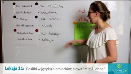 Lekcja 11: Posiłki w języku niemieckim
