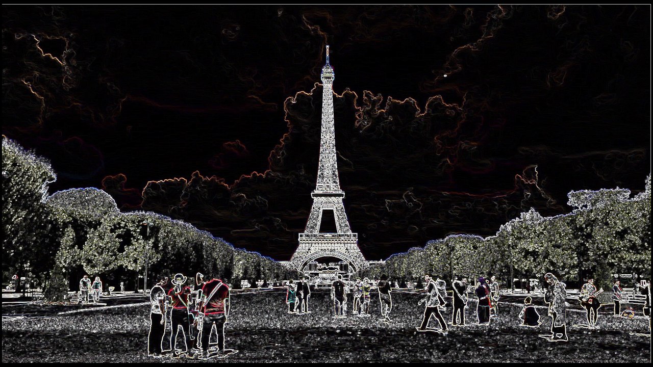 Eifel Tower, Paris, France with Dark Edge FX