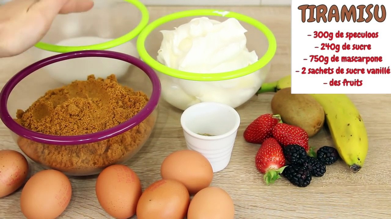 RECETTE TIRAMISU XXL SPECULOOS ET FRUITS - RECETTE FACILE ET RAPIDE