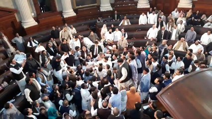 MPAs from both sides fighting in Punjab Assembly..