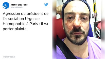Agression du président de l’association Urgence Homophobie à Paris.