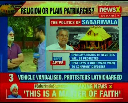 Situation intensifies near Sabarimala Temple; vehicle vandalised, protesters lathicharged