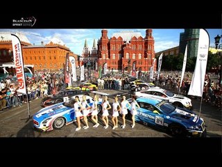 18 GT3 cars in the centre of Moscow - Blancpain Sprint Series