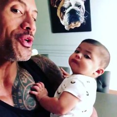 Dwayne Johnson sings to his baby girl "Happy birthday"