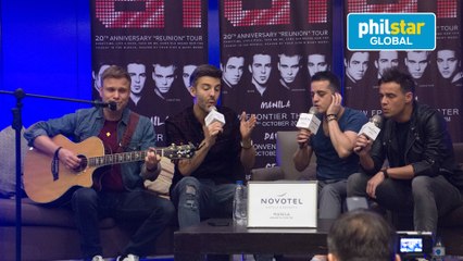 A1 performs their hit song at press conference