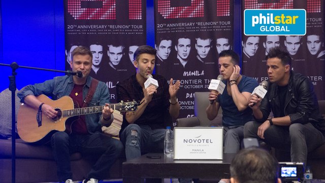 A1 performs their hit song at press conference