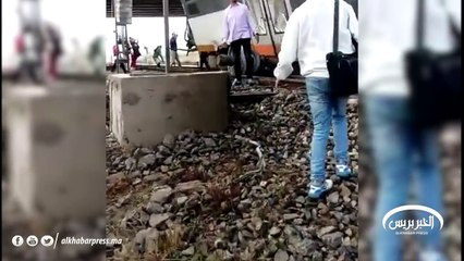 فيديو حادث انقلاب قطار بين الرباط و القنيطرة