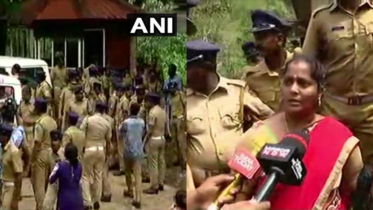 போராட்டக்காரர்களை பார்த்து பயந்து குடும்பத்துடன் திரும்பிய பெண்