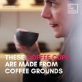 These biodegradable coffee cups are made from leftover coffee grounds