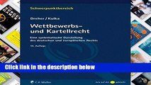 [P.D.F] Wettbewerbs- und Kartellrecht: Eine systematische Darstellung des deutschen und