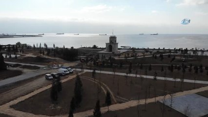 Ataköy'de Tarihi Baruthane Arazisindeki "Millet Parkı" Çalışmaları Havadan Görüntülendi