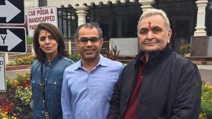 Rishi Kapoor & Neetu Kapoor spotted in New York temple during his treatment | FilmiBeat