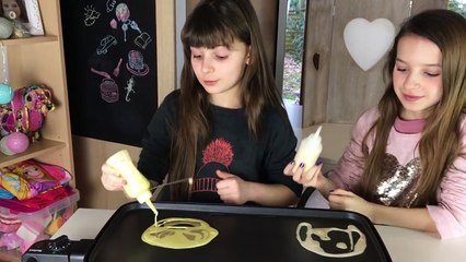 PANCAKE ART CHALLENGE 2 ! LEVANAH VS ORIANE   Licorne, cerise, smiley, glace et lapin