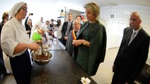 La Reine Mathilde en visite à l'école d'hotelerie de Saint Ghislain .Vidéo 3 Eric Ghislain