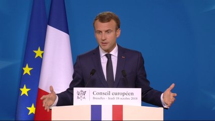 Macron sur le Brexit: "Ce n'est pas à l'Union européenne de faire des concessions pour traiter un sujet de politique interne britannique"