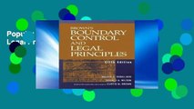 Popular Brown s Boundary Control and Legal Principles, 5th Edition