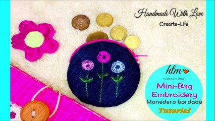 ♥DYN Handmade Mini Bag Embroidery /Monedero Bordado