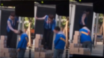 대낮 도심 '택배기사 보조자 폭행' 영상 논란 / YTN