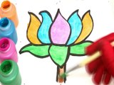 Daffodil Flower Glitter coloring and drawing for Kids , Toddlers Toy Art