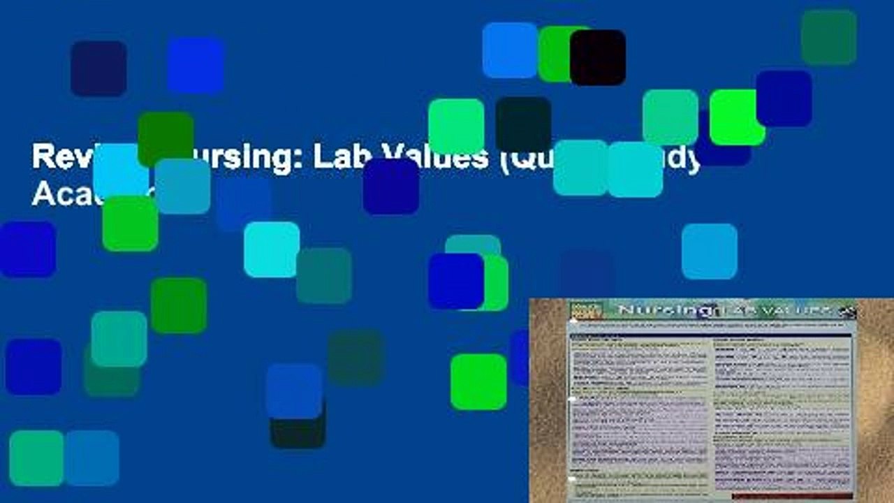 Review  Nursing: Lab Values (Quick Study Academic)