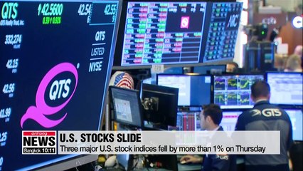 U.S. stocks slide on Thursday after Chinese stock market hit its lowest in 4 years