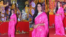 Katrina Kaif Durga Puja के Pandal में दिखी साड़ी पहने; Watch video | Boldsky