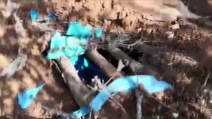 PKK'lı teröristler ağaçta brandayla gözetleme kulesi yapmış - DİYARBAKIR