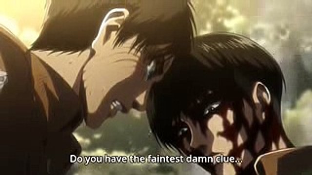 Attack on Titan Season 3 Final Episode 12 Ending Scene - Eren, Mikasa & Levi