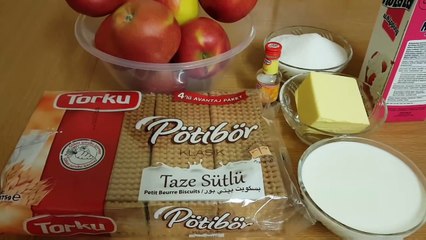 Prajitura cu biscuiti si mere(fara coacere)