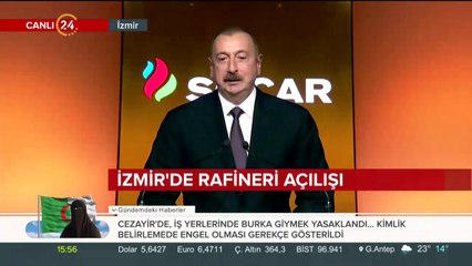 İlham Aliyev Star Rafineri açılışında konuşuyor