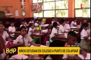 Tumbes: escolares corren riesgo en colegio que esta apunto de derrumbarse en Zarumilla