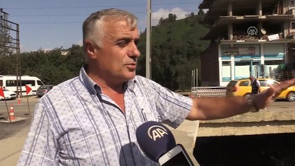 Rize'de yol çökmesi