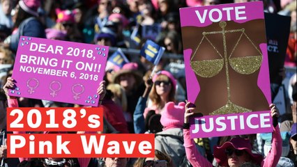 Скачать видео: The 'Pink Wave': Record Number Of Women Battling At The Midterms