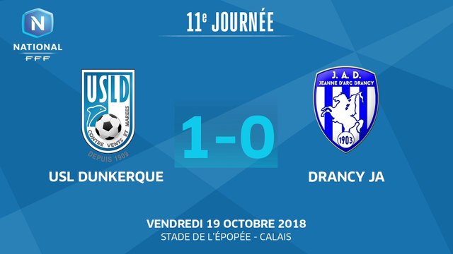 J11: USL Dunkerque-JA Drancy (1-0), le résumé