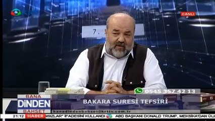 RECEP İHSAN ELİAÇIK İLE ''BANA DİNDEN BAHSET''-19 EKİM 2018-7. SEZON-BAKARA SURESİ TEFSİRİ-1. BÖLÜM