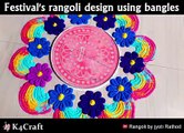 Festival's rangoli design using bangles via: Rangoli by jyoti Rathod,