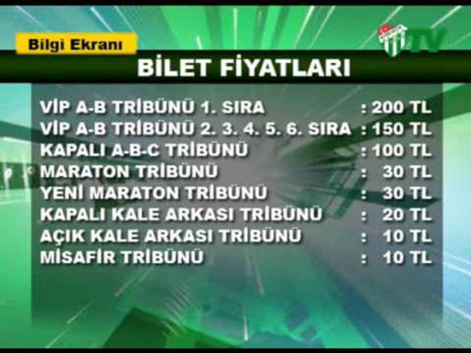 Diyarbakırspor Maçı Bilet Fiyatları. (23.09.2009)