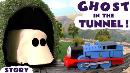 Thomas and Friends Ghost in the Tunnel Prank, a Fun Spooky Halloween Play Doh Toy Story for Kids