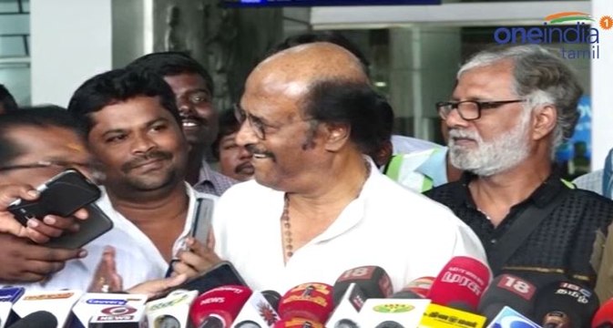 சென்னை விமான நிலையத்தில் நடிகர் ரஜினி பேட்டி- வீடியோ