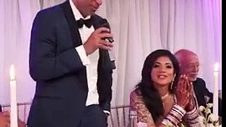 groom cracks a joke at wedding