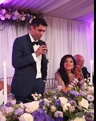 groom cracks a joke at wedding